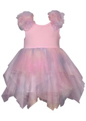 Bonnie Baby Baby Girls Rib Knit To Rainbow Mesh Hanky Hem Dress - Multi