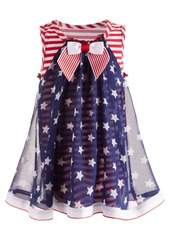 Bonnie Baby Baby Girls Striped Star-Overlay Dress