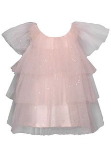 Bonnie Baby Baby Girls Three Tiered Spangled Tulle Dress - Multi