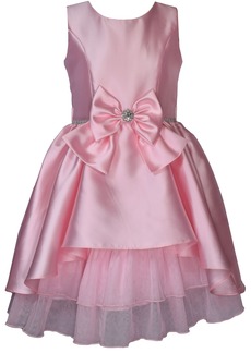 Bonnie Jean Big Girls Sleeveless Princess Seam Mikado Dress - Pink