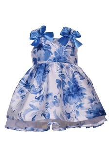 Bonnie Jean Kids' Floral Mikado Bow Accent Party Dress