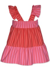 Bonnie Jean Little & Toddler Girls Flutter-Sleeve Striped Knit Dress - Pink