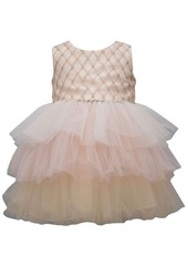 Bonnie Jean Little Girl Sleeveless Embroidered Bodice Party Dress With Multi Colored Tiered Mesh Skirt