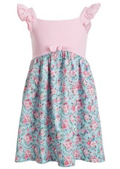 Bonnie Jean Toddler Girls Sleeveless Seersucker Yoke to Printed Poplin Skirt Dress