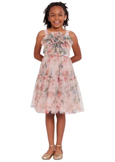 Bonnie Jean Toddler & Little Girls Flower-Detail Floral-Mesh Dress - Blush