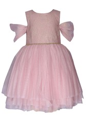 Bonnie Jean Toddler Girls Sleeveless Jacquard to Mesh Ballerina Dress - Blush