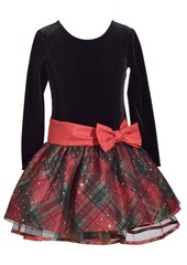 Bonnie Jean Little Girls Traditional Sparkle Overlay Dress
