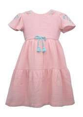 Bonnie Jean Little Girls Gauze Peasant Dress with Tiered Skirt