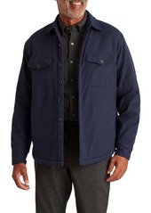 Bonobos Fleece Lined Flannel Jacket in Solid Donegal - Navy at Nordstrom
