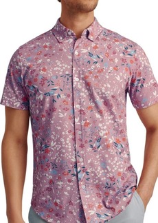 Bonobos Riviera Floral Short Sleeve Pima Cotton Jersey Button-Down Shirt in Baker Floral C34 at Nordstrom