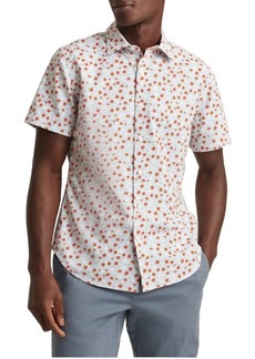Bonobos Riviera Slim Fit Stretch Print Short Sleeve Button-Up Shirt in Rye Floral at Nordstrom