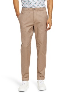 Bonobos Off Duty Yarn Dyed Cotton Blend Pants in Taupe Herringbone at Nordstrom