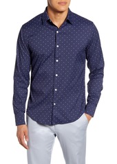 Bonobos Slim Fit Button-Up Performance Shirt in Alte Geo Maritime Blue at Nordstrom