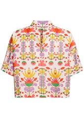 Borgo de Nor Alani Printed Cotton & Linen Crop Shirt