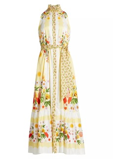 Borgo de Nor Biba Sleeveless Floral Cotton Maxi Dress
