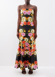 Borgo De Nor - Jalisa Vila Floral-print Cotton Maxi Dress - Womens - Black Multi