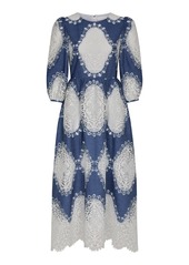 Borgo De Nor - Women's Constance Lace Panel Denim Dress - Blue - Moda Operandi