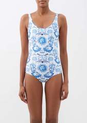 Borgo De Nor - X Talia Collins The Classic Swimsuit - Womens - Blue White