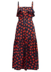 Borgo De Nor Florence ruffled polka-dot cotton midi dress