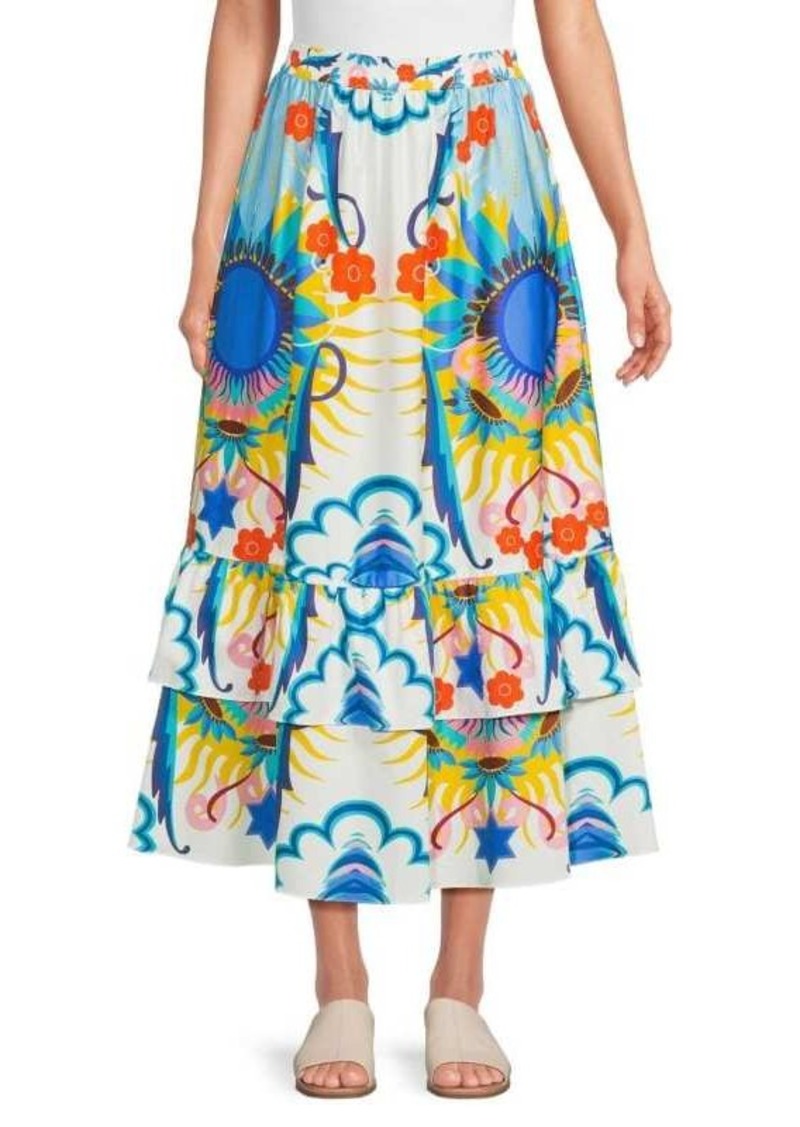 Borgo de Nor Paulina Print Tiered Skirt