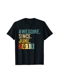 Born 11 Year Old Awesome Since June 2011 11th Birthday Gifts T-Shirt