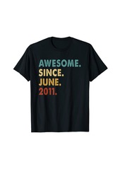 Born 11 Year Old Gifts Awesome Since June 2011 11th Birthday T-Shirt