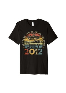Vintage 12th Birthday Born In July 2012 12 Years Old Gifts Premium T-Shirt