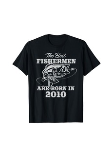 Born 14 Year Old: Fisherman Fishing 2010 14th Birthday T-Shirt