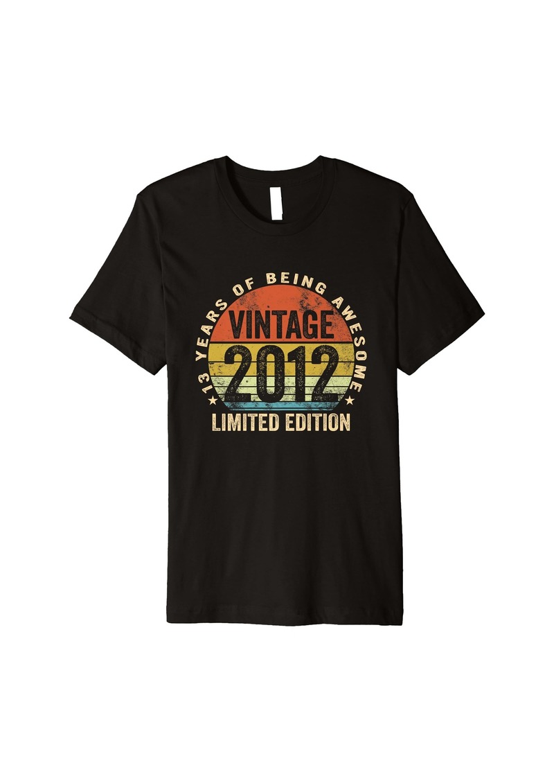 Born 13 Years Old Gifts Vintage 2012 Retro 13th Birthday Gifts Premium T-Shirt