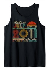 13 Years Old Legends Born In July 2011 13th Birthday Gifts Tank Top