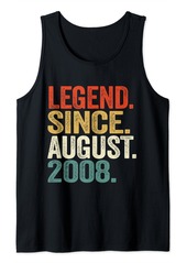 Born 16 Years Old Gifts Legend Since August 2008 16th Birthday Tank Top
