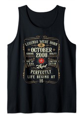 Born 16 Years Old Vintage Made In October 2008 16th Birthday Tank Top