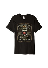 Born 17 Years Old Gifts Vintage Made In August 2007 17th Birthday Premium T-Shirt