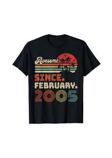 Born 18 Year Old Awesome Since February 2005 18th Birthday T-Shirt