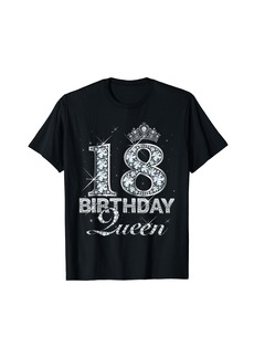 Born 18th Birthday Queen 18 Years Old Diamond Crown Gifts Women T-Shirt