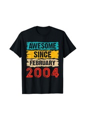 Born 20 Year Old Awesome Since February 2004 20th Birthday Gifts T-Shirt