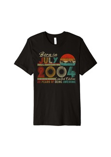 Born 20 Year Old Gifts Vintage July 2004 20th Birthday Decoration Premium T-Shirt