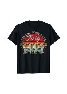 20 Years Old Legends Born In July 2004 20th Birthday Gifts T-Shirt