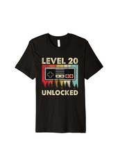 Born 20 Years Old Level 20 Unlocked 20th Birthday Men Video Games Premium T-Shirt