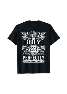 Born 20th Birthday Gifts Awesome Since July 2004 20 Year Old T-Shirt
