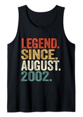 Born 22 Years Old Gifts Legend Since August 2002 22nd Birthday Tank Top