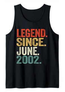 Born 22 Years Old Gifts Legend Since June 2002 22nd Birthday Tank Top