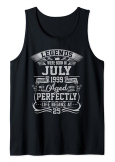 Born 25 Years Old Made In July 1999 Vintage 25th Birthday Gifts Tank Top
