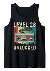 Born 28th Birthday Men Level 28 Unlocked Video Gamer 28 Years Old Tank Top