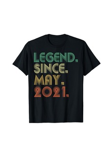 Born 3 Years Old Gifts 3rd Birthday Kids Legend Since May 2021 T-Shirt