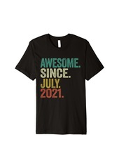 Born 3 Years Old Gifts Awesome Since July 2021 3rd Birthday Premium T-Shirt