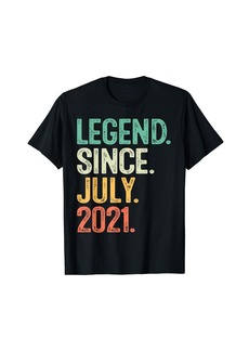 Born 3 Years Old Gifts Legend Since July 2021 3rd Birthday Boy T-Shirt