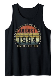 Born 30 Years Old Gifts Vintage August 1994 30th Birthday Women Tank Top