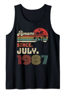 Born 35 Year Old Awesome Since July 1987 35th Birthday Tank Top
