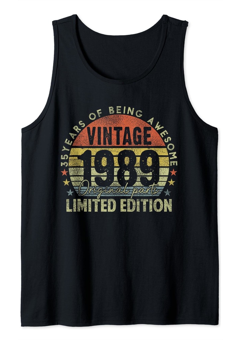 Born 35 Year Old Gifts Vintage 1989 Limited Edition 35th Birthday Tank Top